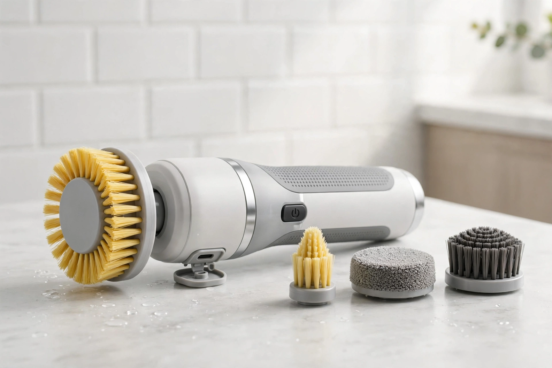Home cleaning with an electric spin scrubber